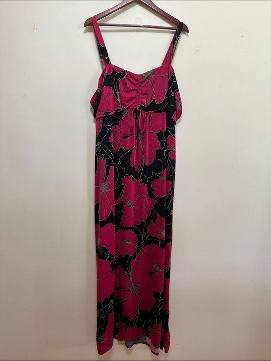 Ashley Stewart Dresses & Skirts - Ashley Stewart Fuchsia and Black Floral Maxi
